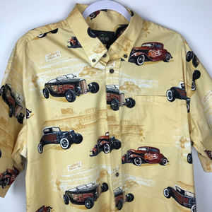 Redhead Sz XL Hot Rod Print Short Sleeve Shirt